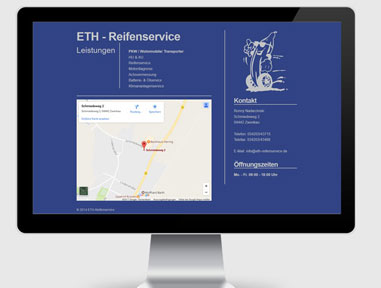 Webdesign für ETH Reifendienst